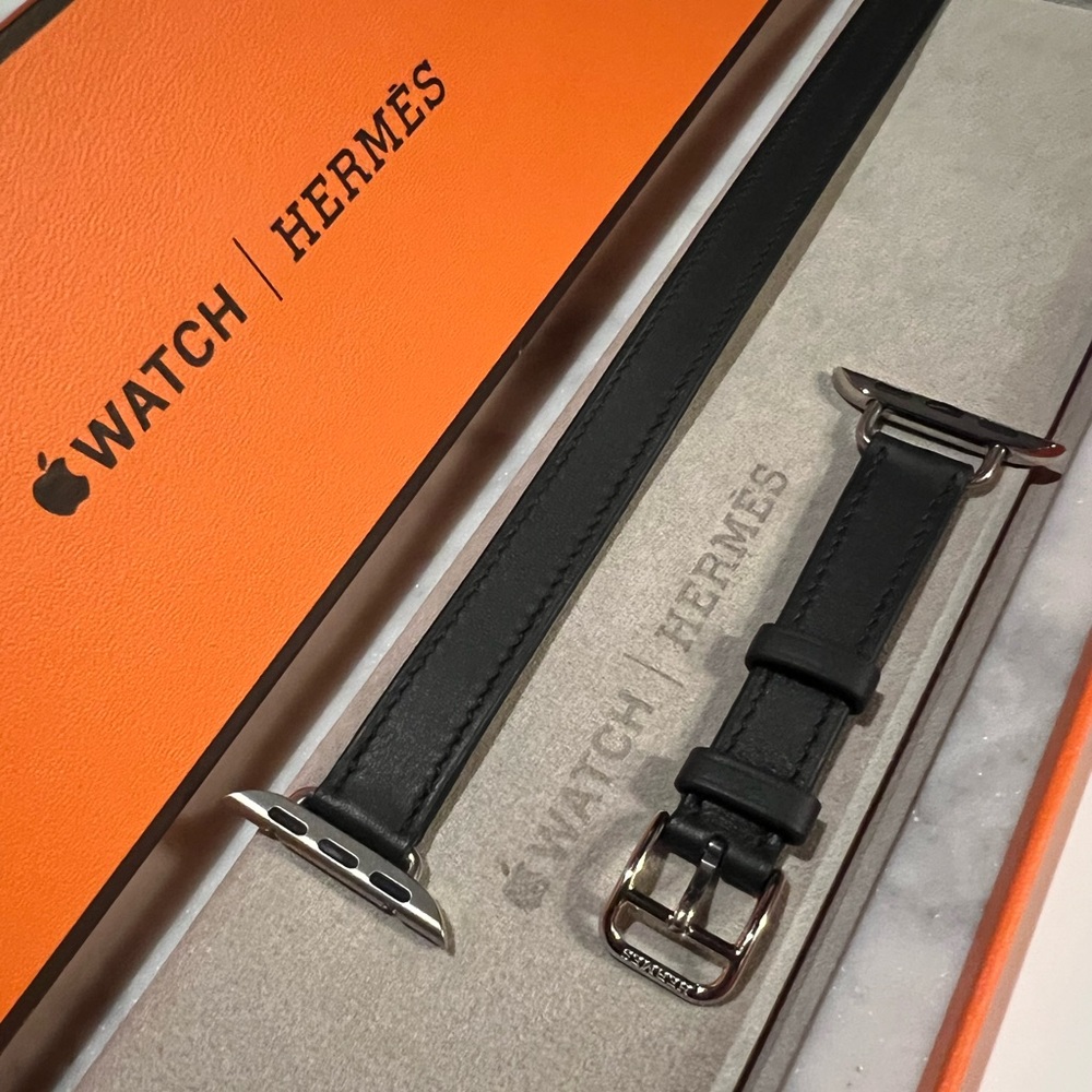 Apple Watch Hermes - 41mm Indigo Swift Leather Attelagge Double Tour